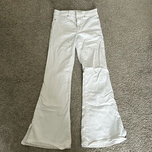 White high rise flare jeans AE